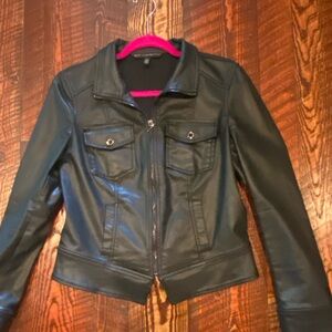 White House Black Market leather like jacket